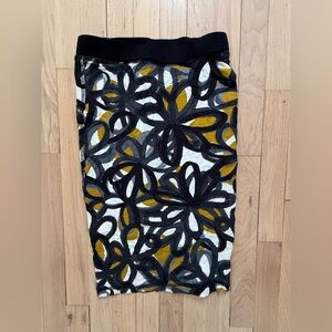Trina Turk Black and Gold Abstract Skirt